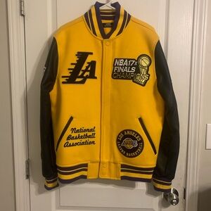 NBA Finals Champions Yellow and Black Varsity Jacket